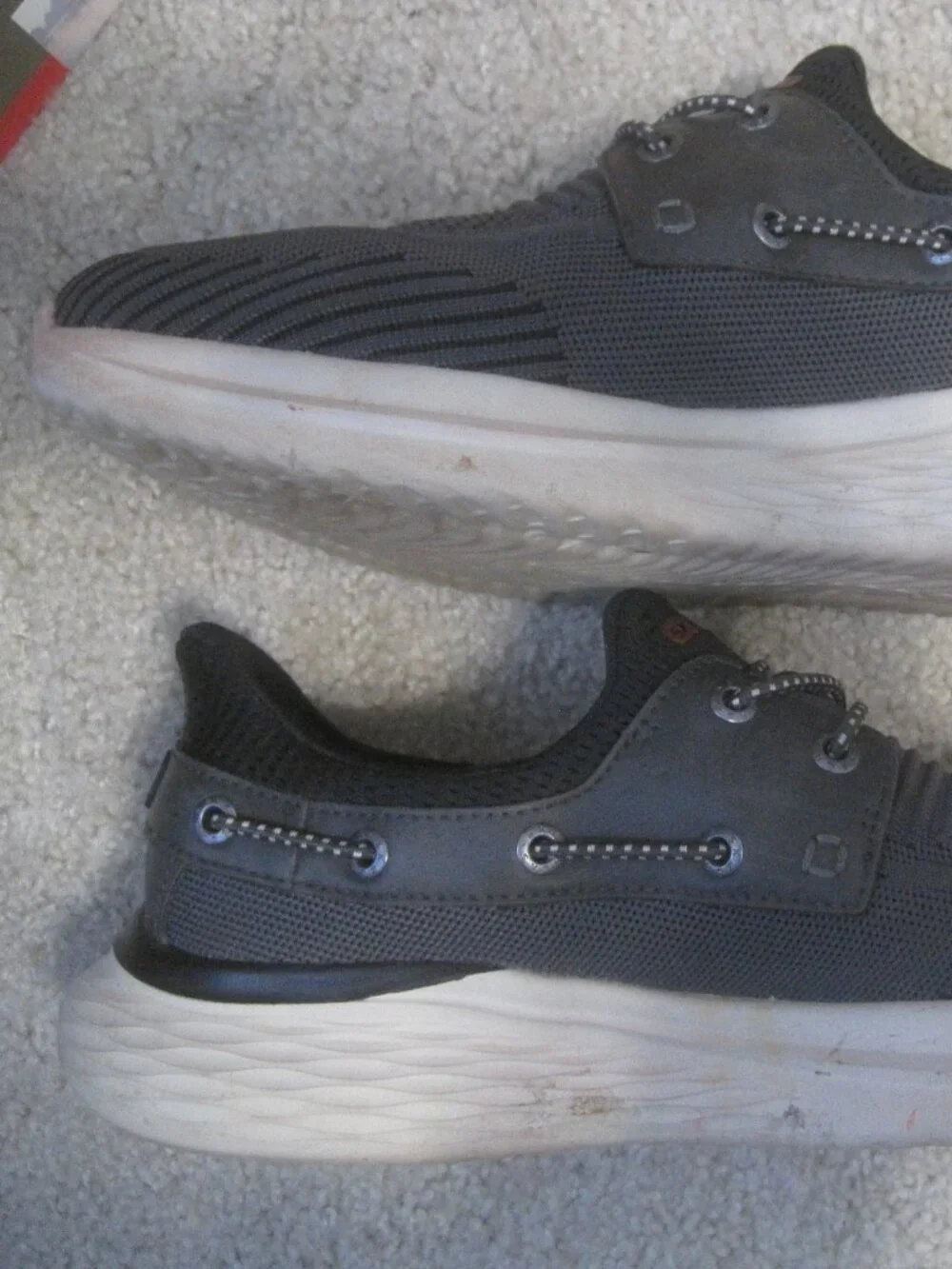 SKECHERS MEN'S LAWSON SLIP-INS CHARCOAL GRAY SNEAKER BOAT SHOES 8.5 $89.99
